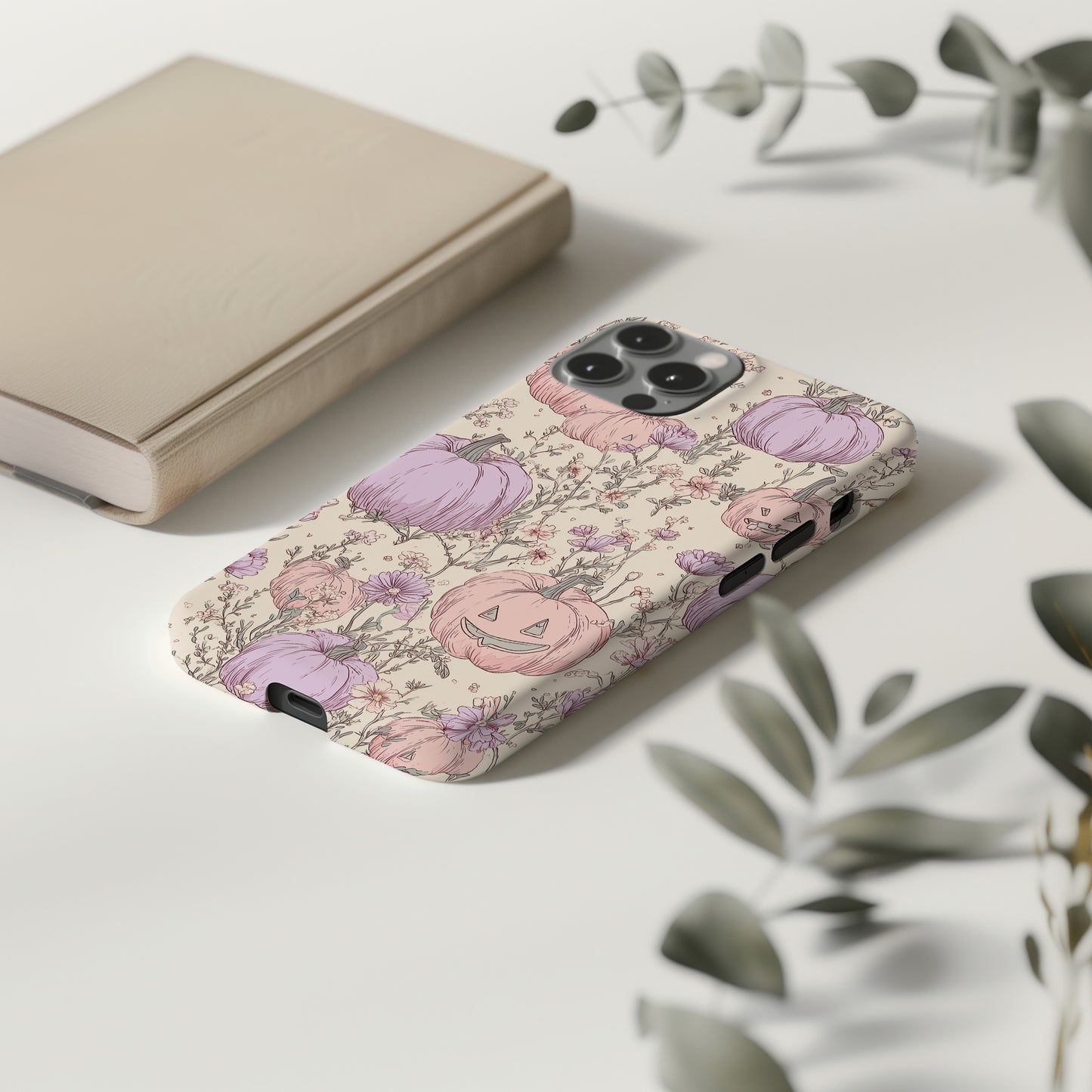 Pastel Pumpkin Patch Phone Case β Cute Halloween Floral Design ππΈ