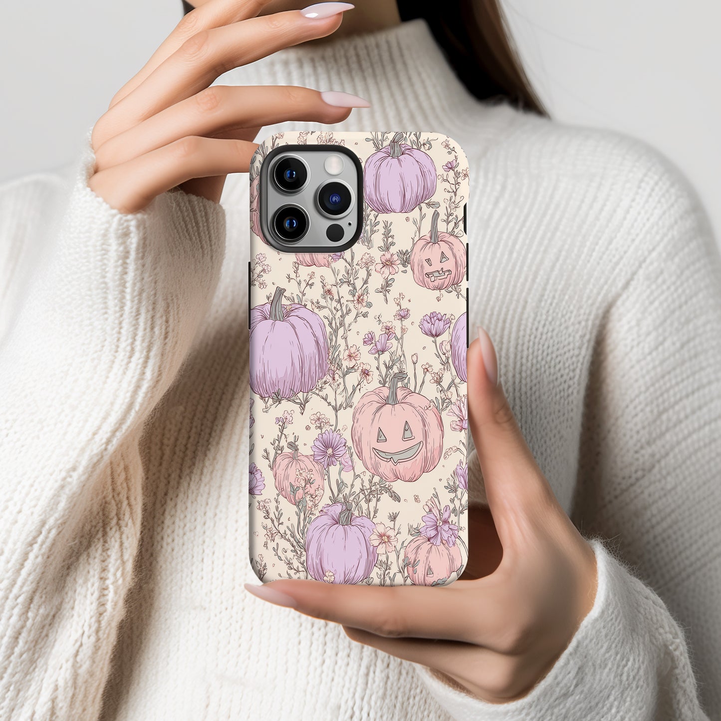 Pastel Pumpkin Patch Phone Case β Cute Halloween Floral Design ππΈ