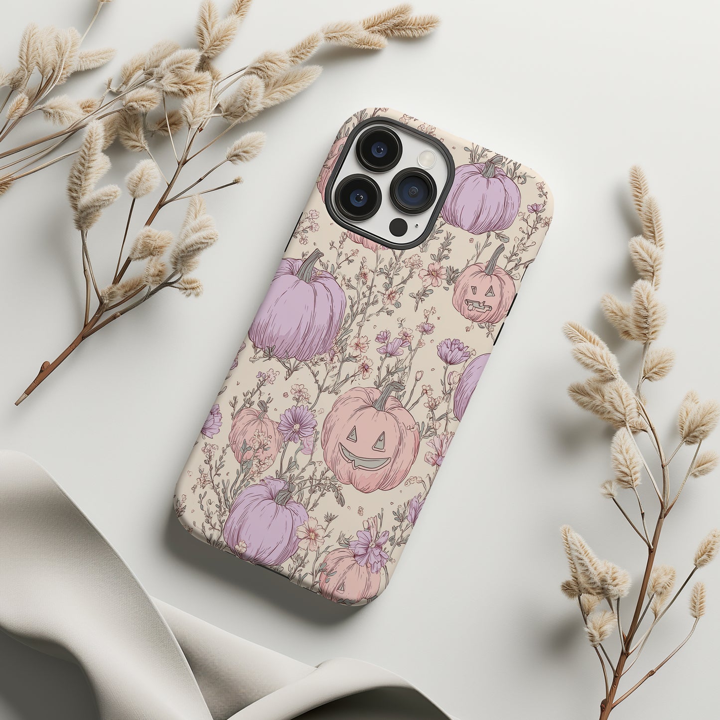 Pastel Pumpkin Patch Phone Case β Cute Halloween Floral Design ππΈ