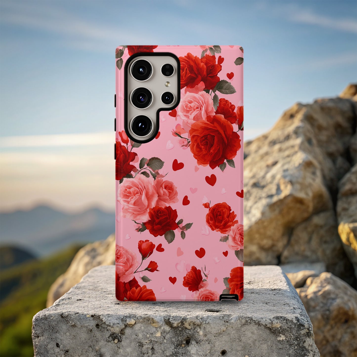 🌹 Romantic Roses & Hearts Protective Phone Case – Valentine’s Day Edition