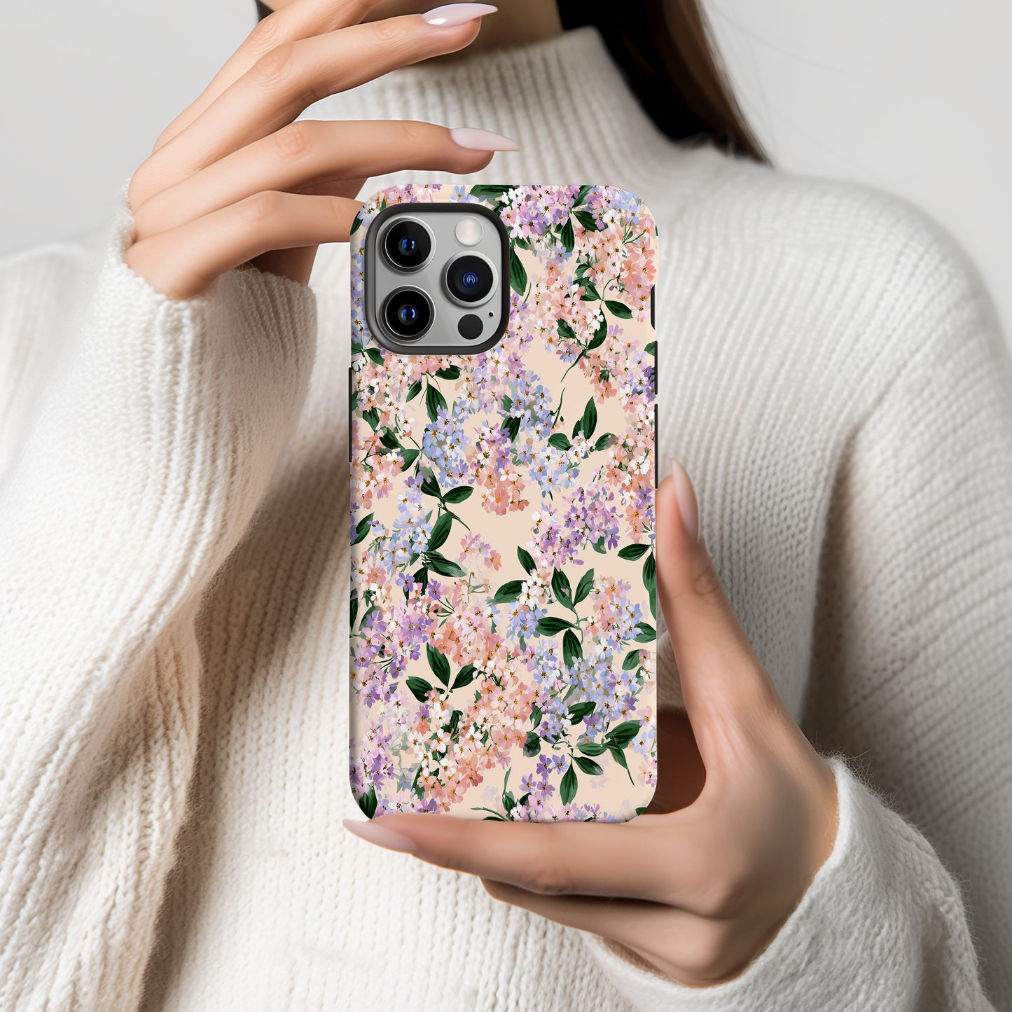 🌸 Pastel Spring Blossom Protective Phone Case – Elegant Floral Design