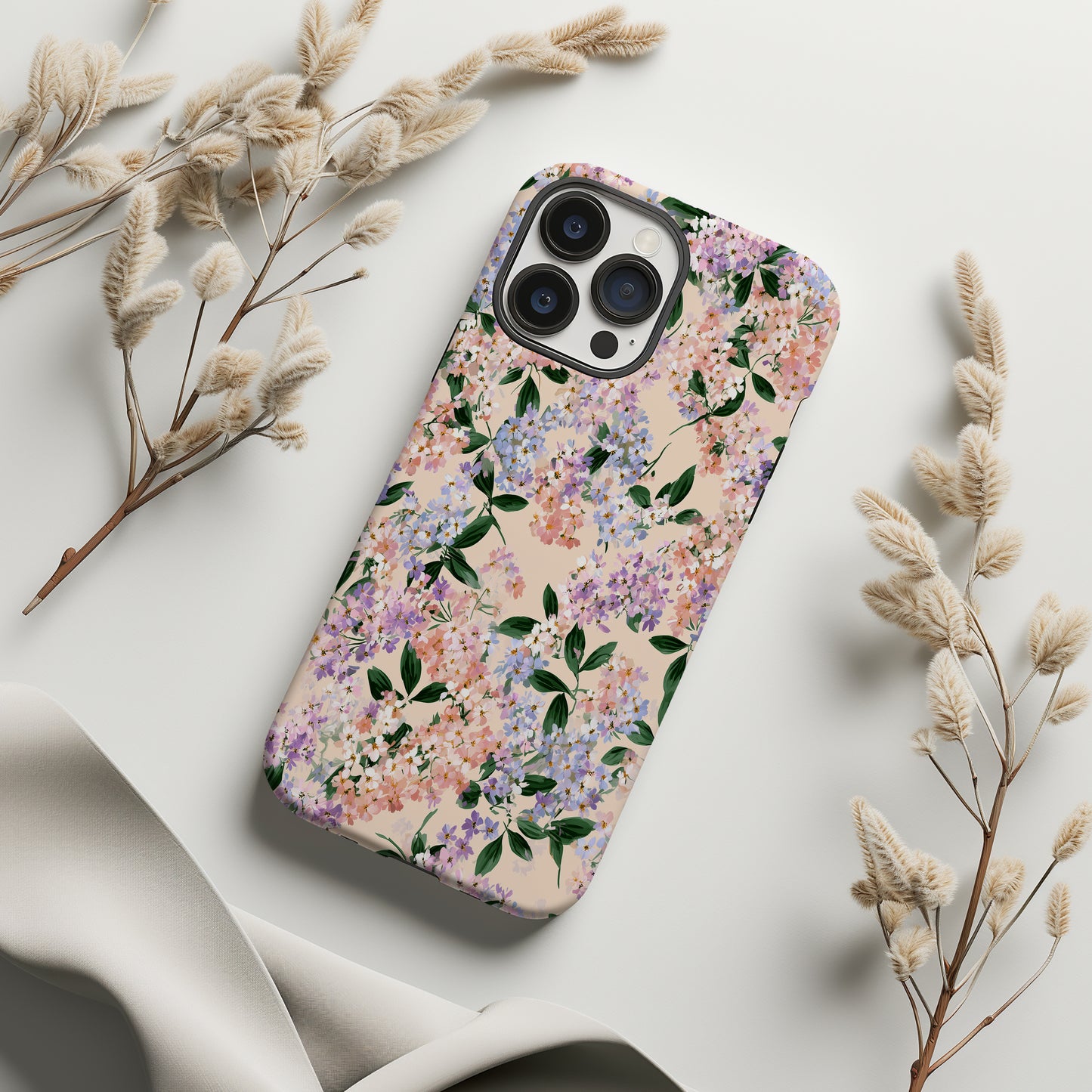 🌸 Pastel Spring Blossom Protective Phone Case – Elegant Floral Design