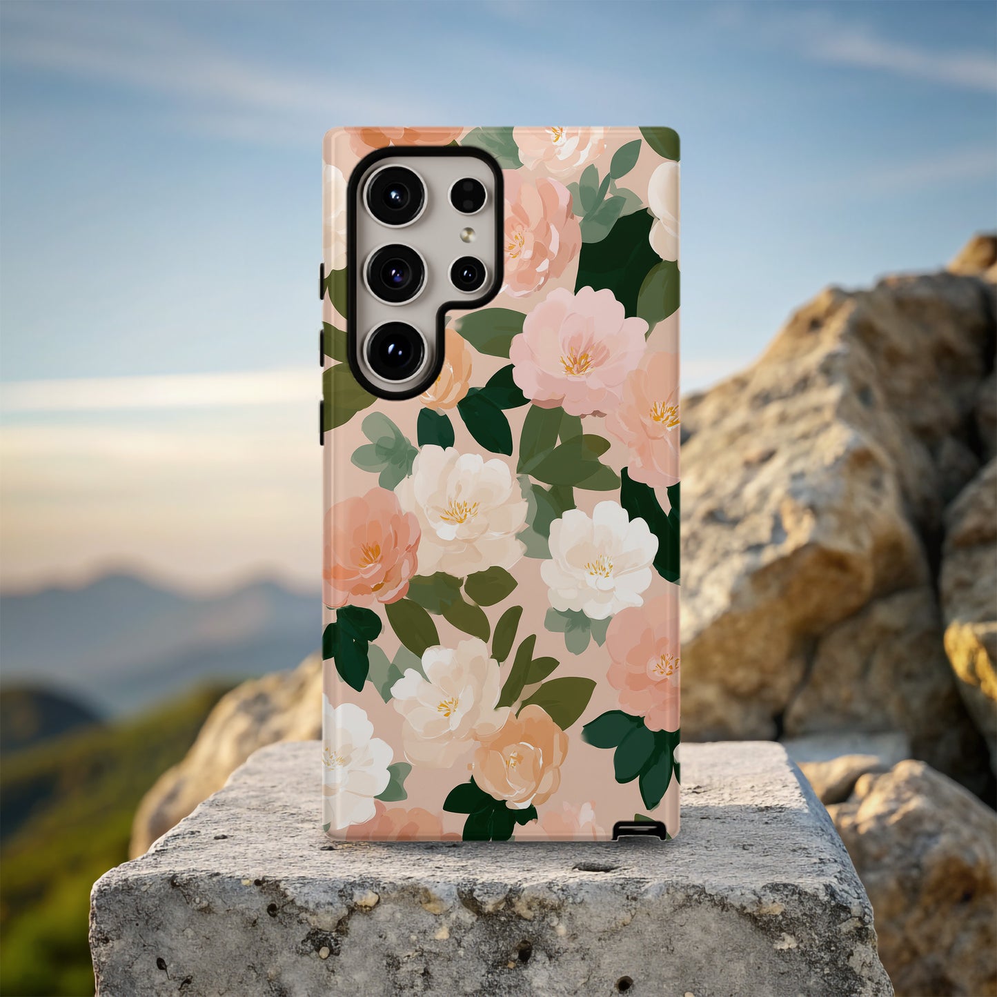 🌸 Blush Peony Garden Protective Phone Case – Soft Floral Elegance