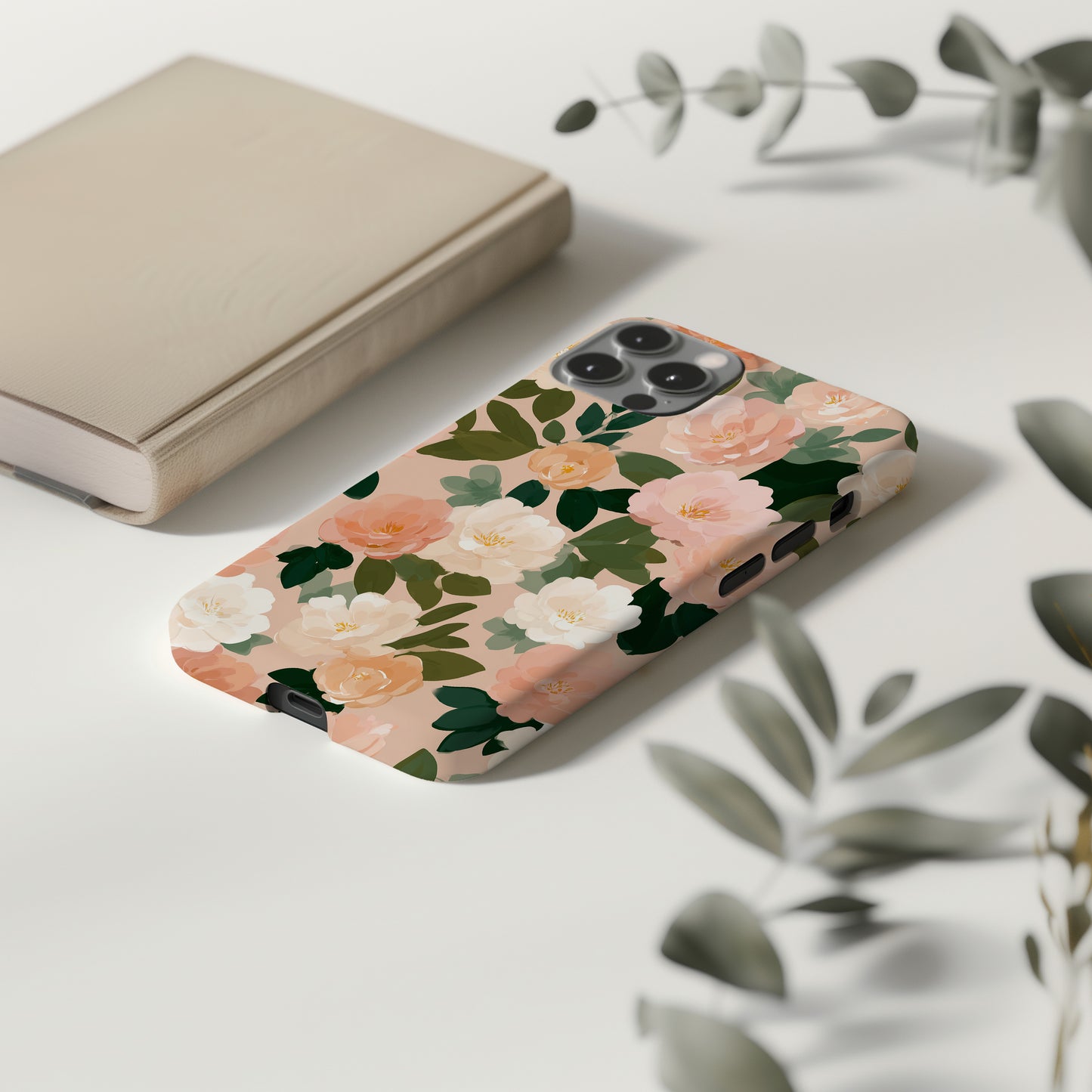 🌸 Blush Peony Garden Protective Phone Case – Soft Floral Elegance