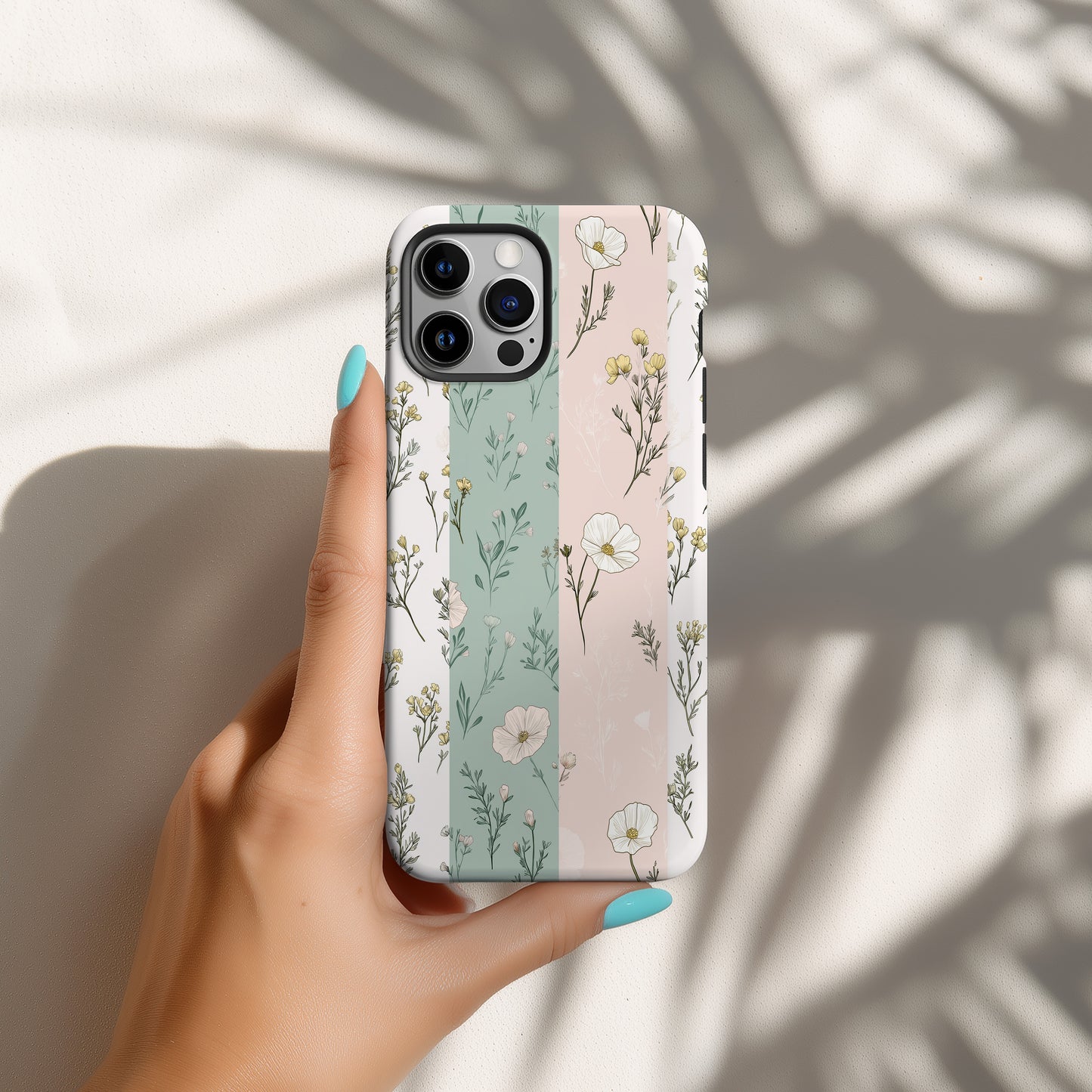 Pastel Wildflower Botanical Phone Case – Minimal Floral Protective Case