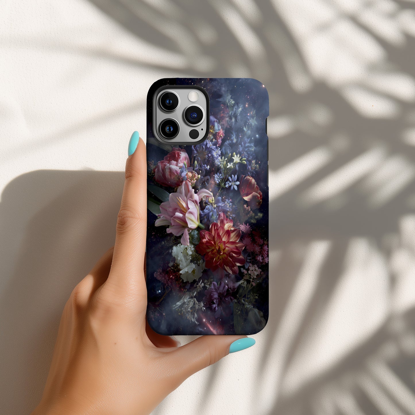 🌠 Nebula Garden Phone Case – Galactic Floral Protective Case