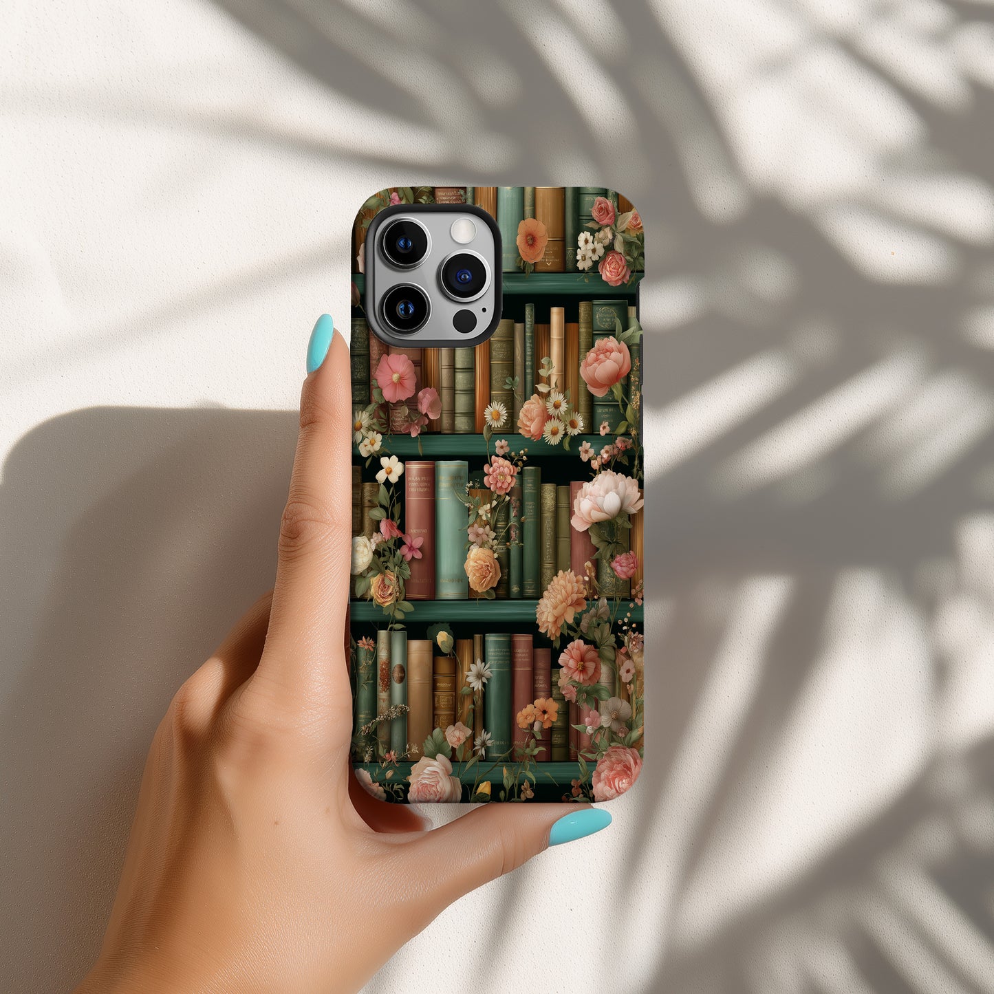 📚 Floral Antique Books Protective Phone Case