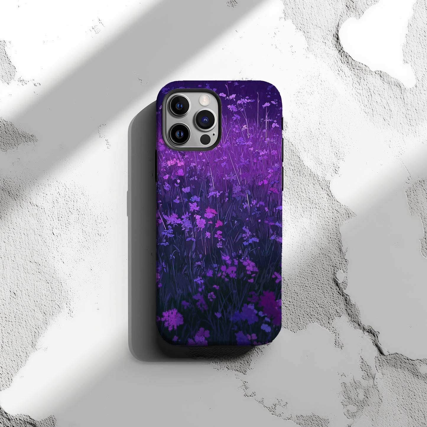 💜 “Midnight Bloom Meadow” Protective Phone Case