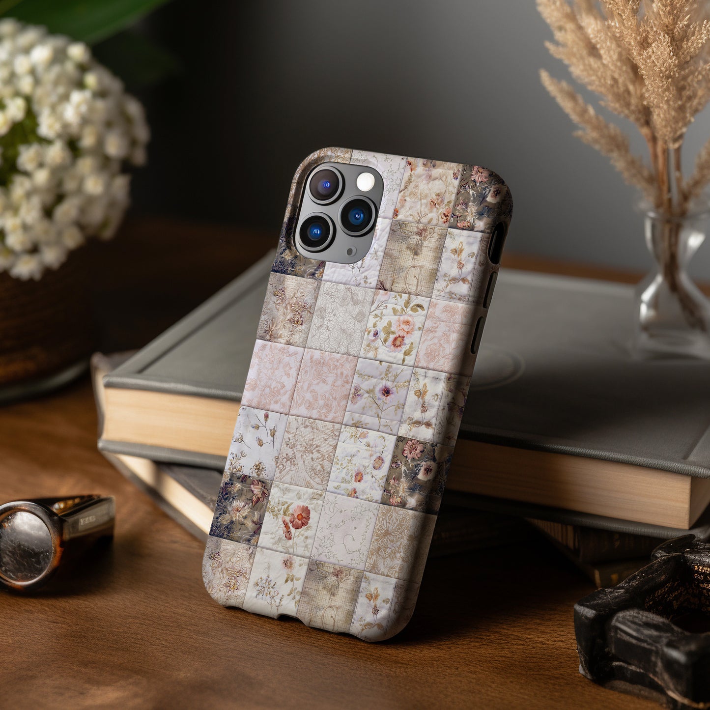 Vintage Botanical Patchwork Protective Phone Case