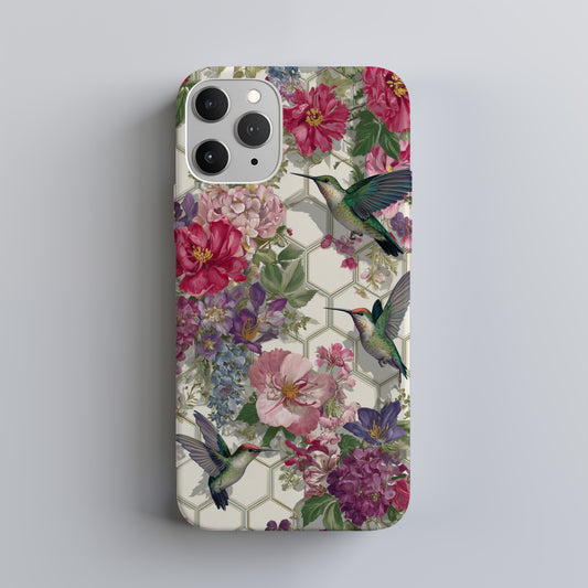 Hummingbird Garden Bloom Protective Phone Case