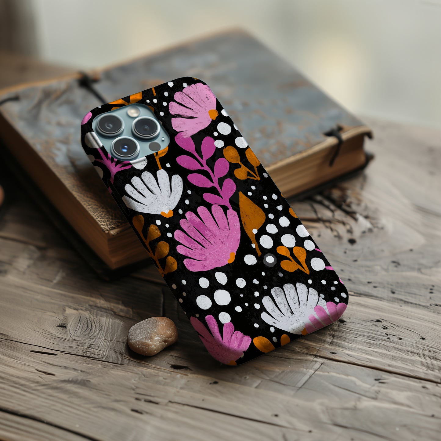 🌙 Midnight Folk Floral Protective Phone Case 🌙