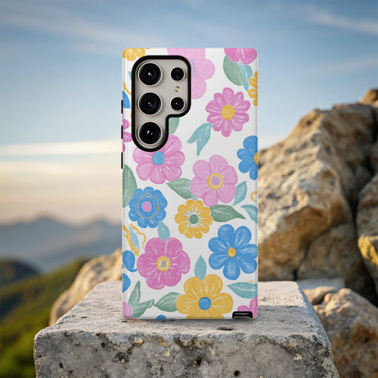 🌼 Retro Pop Bloom Protective Phone Case