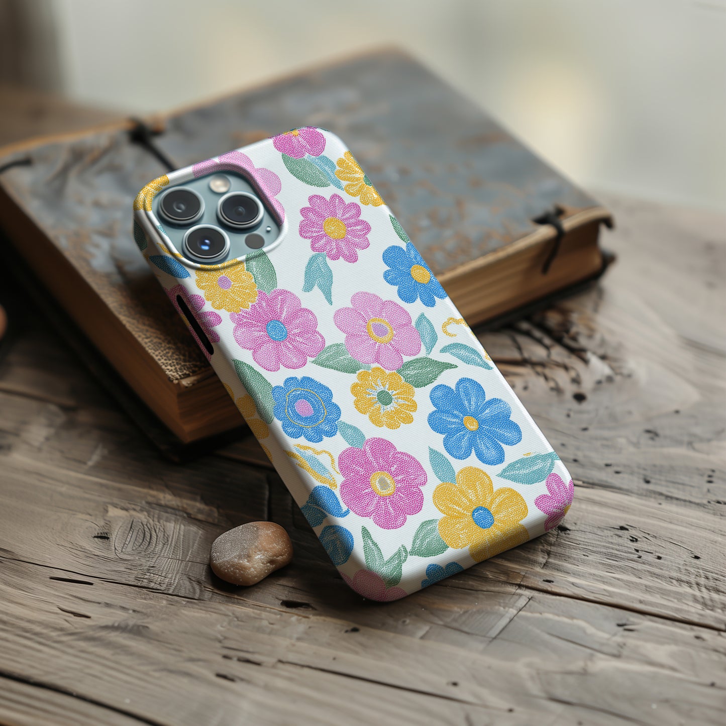 🌼 Retro Pop Bloom Protective Phone Case