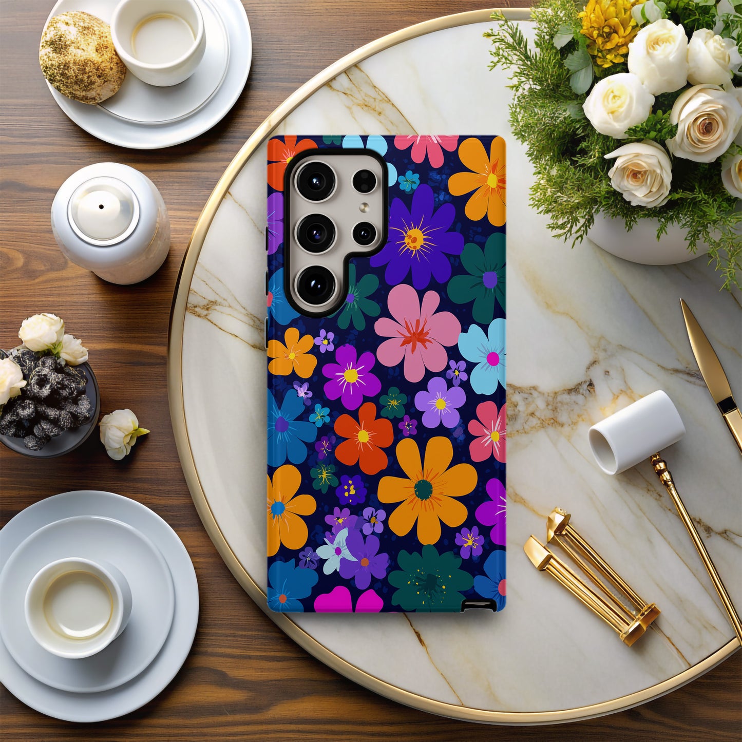 π Midnight Bloom Protective Phone Case