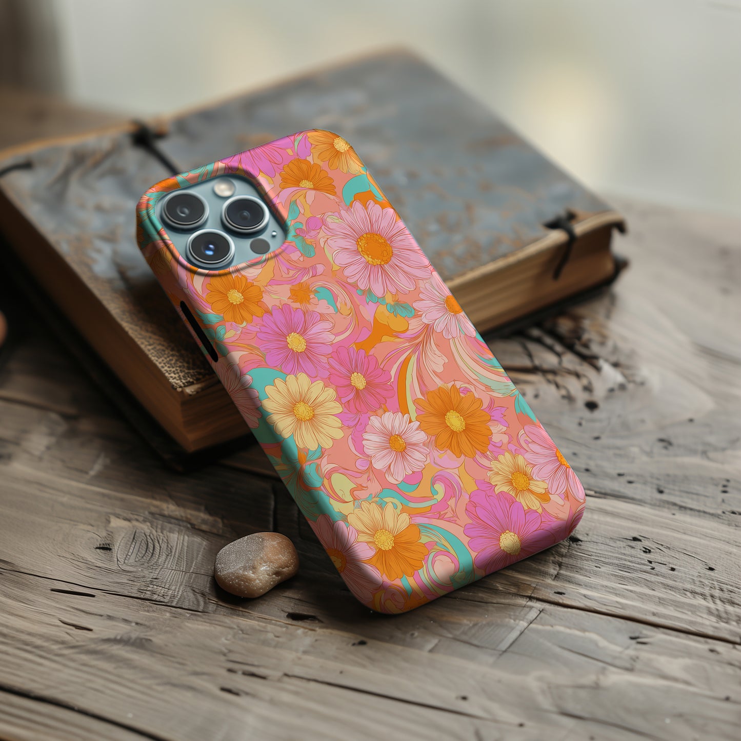Retro Bloom Swirl Protective Phone Case