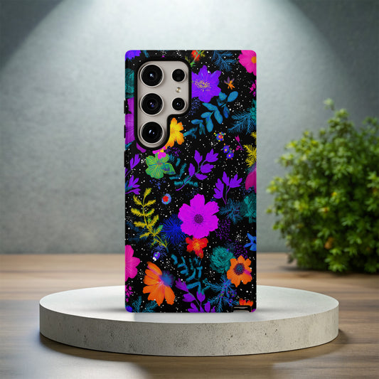 Neon Midnight Bloom Protective Phone Case