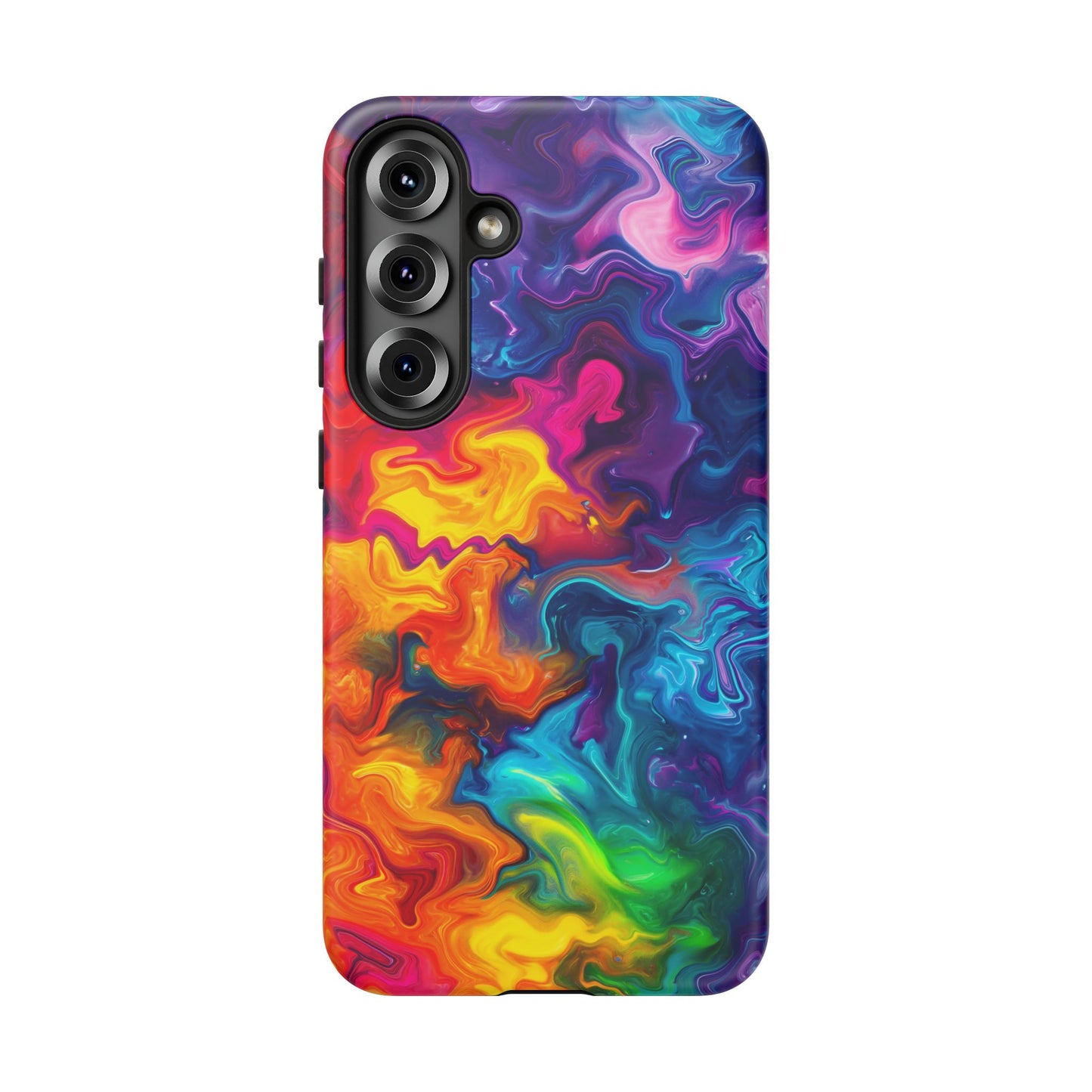 Vibrant Abstract Swirl Protective Phone Case – Color Explosion Art Design