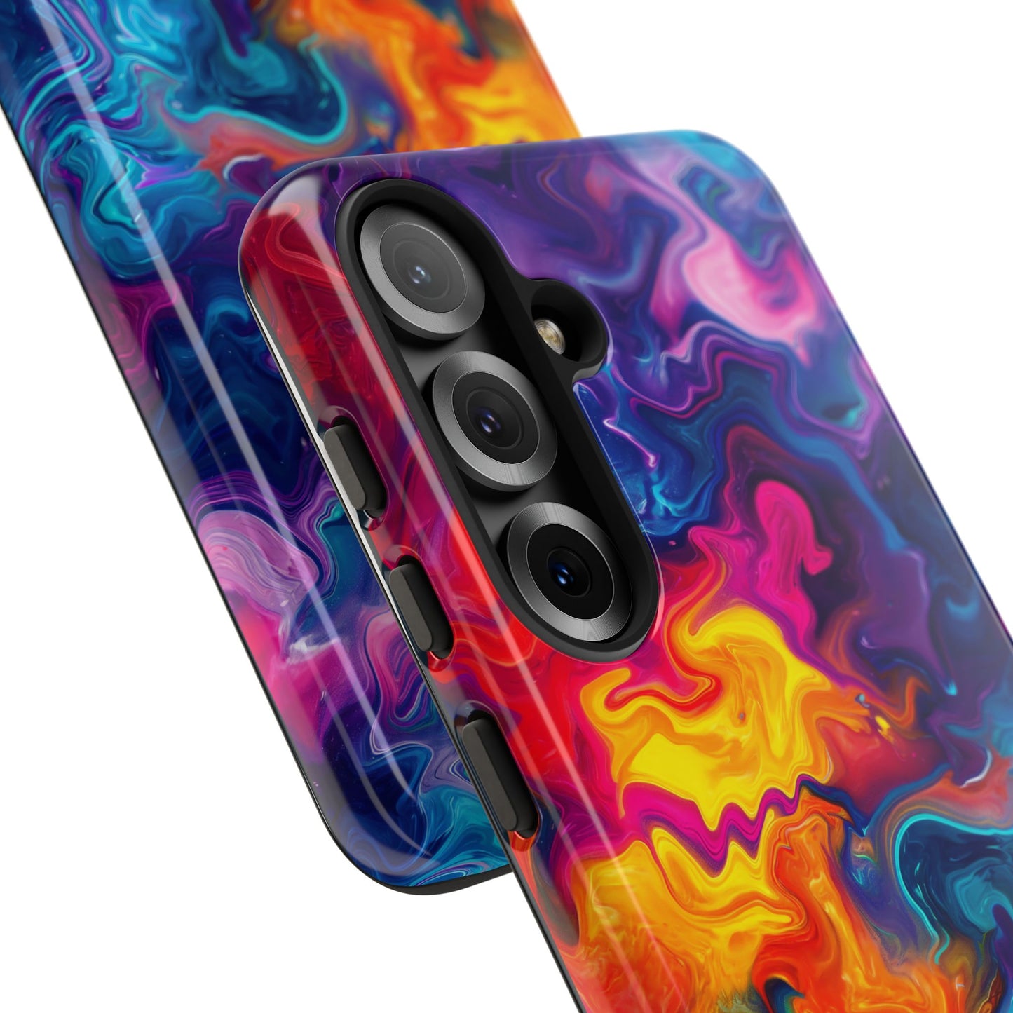 Vibrant Abstract Swirl Protective Phone Case – Color Explosion Art Design
