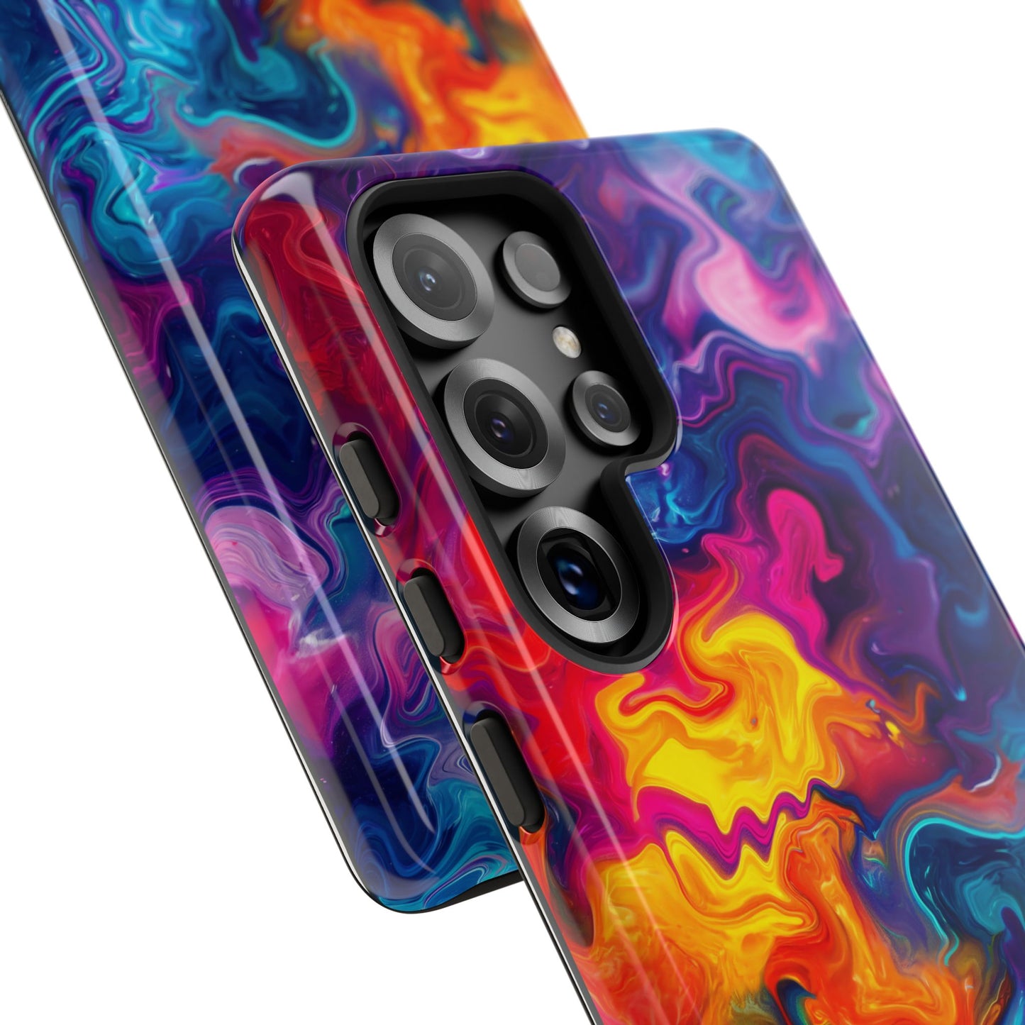 Vibrant Abstract Swirl Protective Phone Case – Color Explosion Art Design