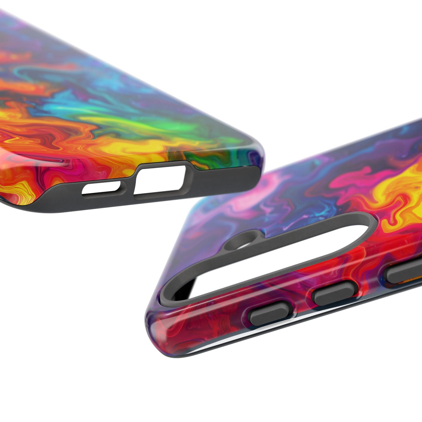 Vibrant Abstract Swirl Protective Phone Case – Color Explosion Art Design