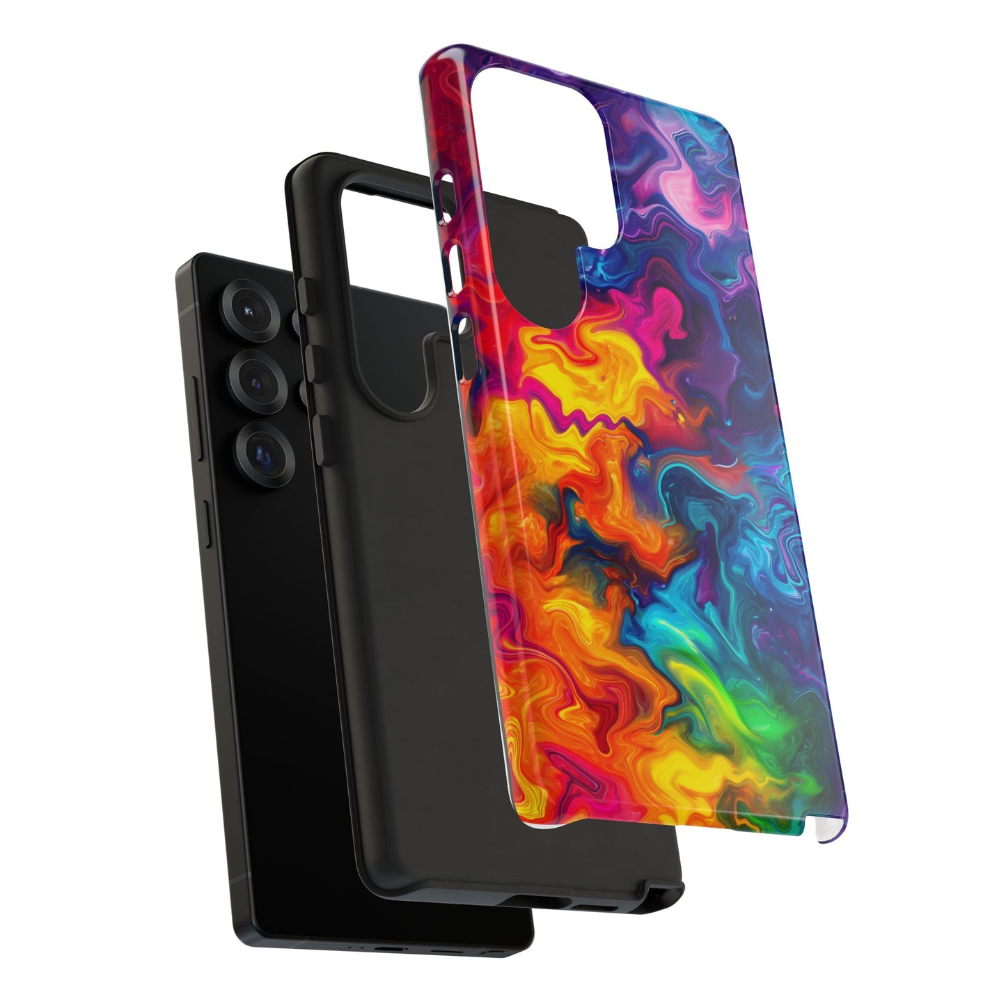 Vibrant Abstract Swirl Protective Phone Case – Color Explosion Art Design