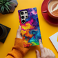 Vibrant Abstract Swirl Protective Phone Case – Color Explosion Art Design