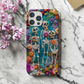 Embroidered Skeleton Floral Phone Case