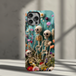 Embroidered Skeleton Floral Phone Case