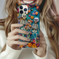 Embroidered Skeleton Floral Phone Case