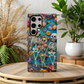 Embroidered Skeleton Floral Phone Case