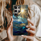 Sun Rays & Waves Stained Glass Phone Case – A Harmony of Light, Color, and Strength