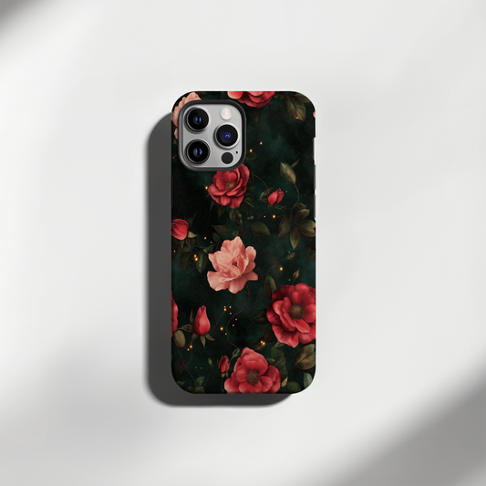 Starlit Roses Phone Case – Romantic Elegance Under a Cosmic Glow