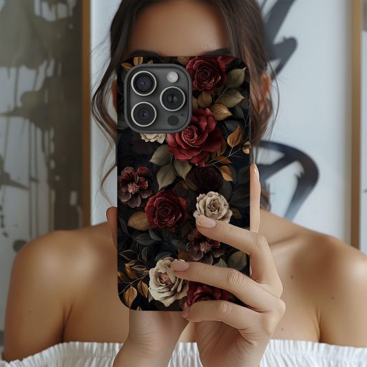 Dark Floral Academia Phone Case – Sophisticated Blooms with a Mysterious Edge
