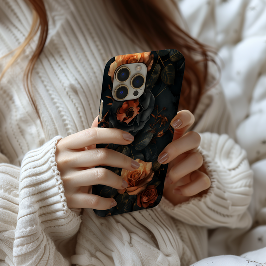 Dark Floral Academia Phone Case – Sophisticated Blooms with a Mysterious Edge