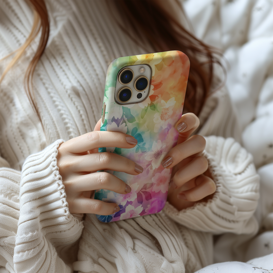 Rainbow Flowers Phone Case – Vibrant Blooms with Everyday Protection