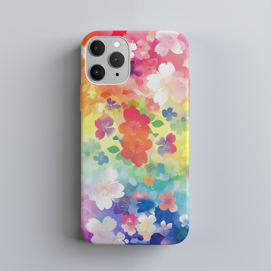 Rainbow Flowers Phone Case – Vibrant Blooms with Everyday Protection