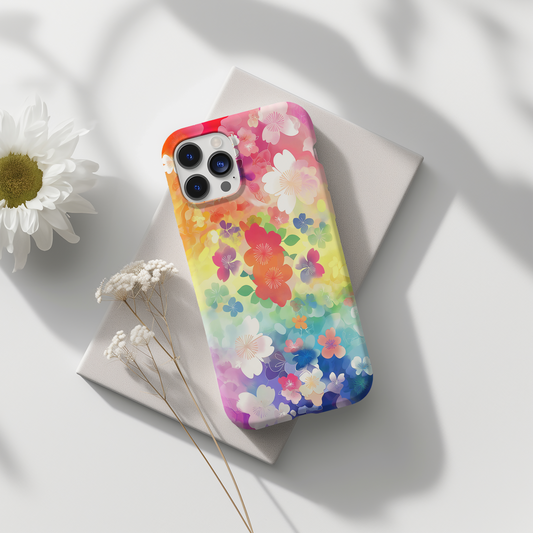 Rainbow Flowers Phone Case – Vibrant Blooms with Everyday Protection