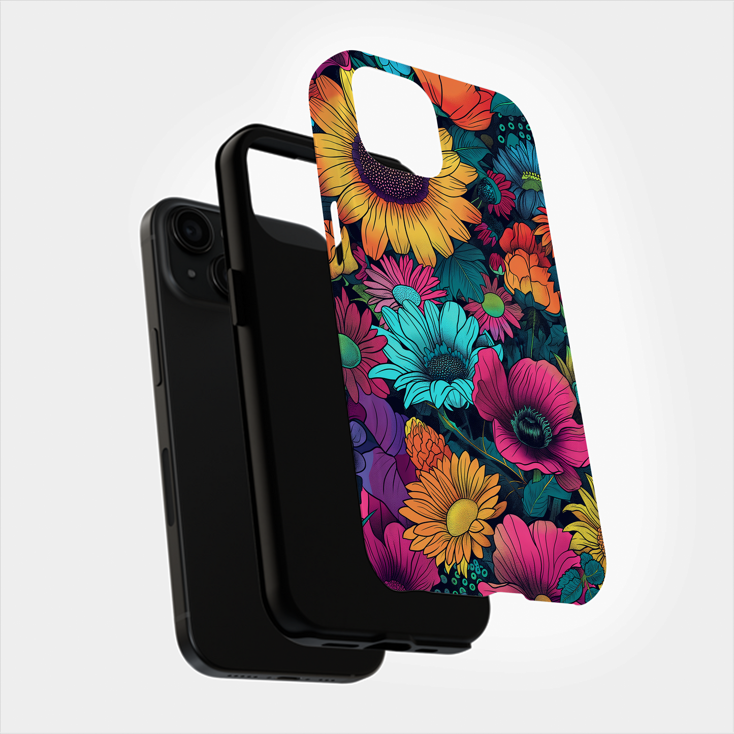 Retro 60s & 70s Floral Phone Case – Groovy Blooms with Modern Protection