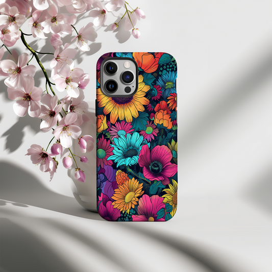 Retro 60s & 70s Floral Phone Case – Groovy Blooms with Modern Protection
