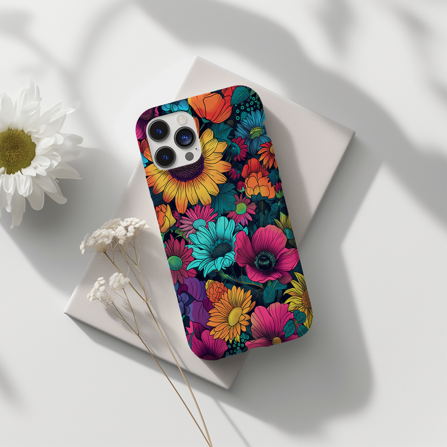Retro 60s & 70s Floral Phone Case – Groovy Blooms with Modern Protection
