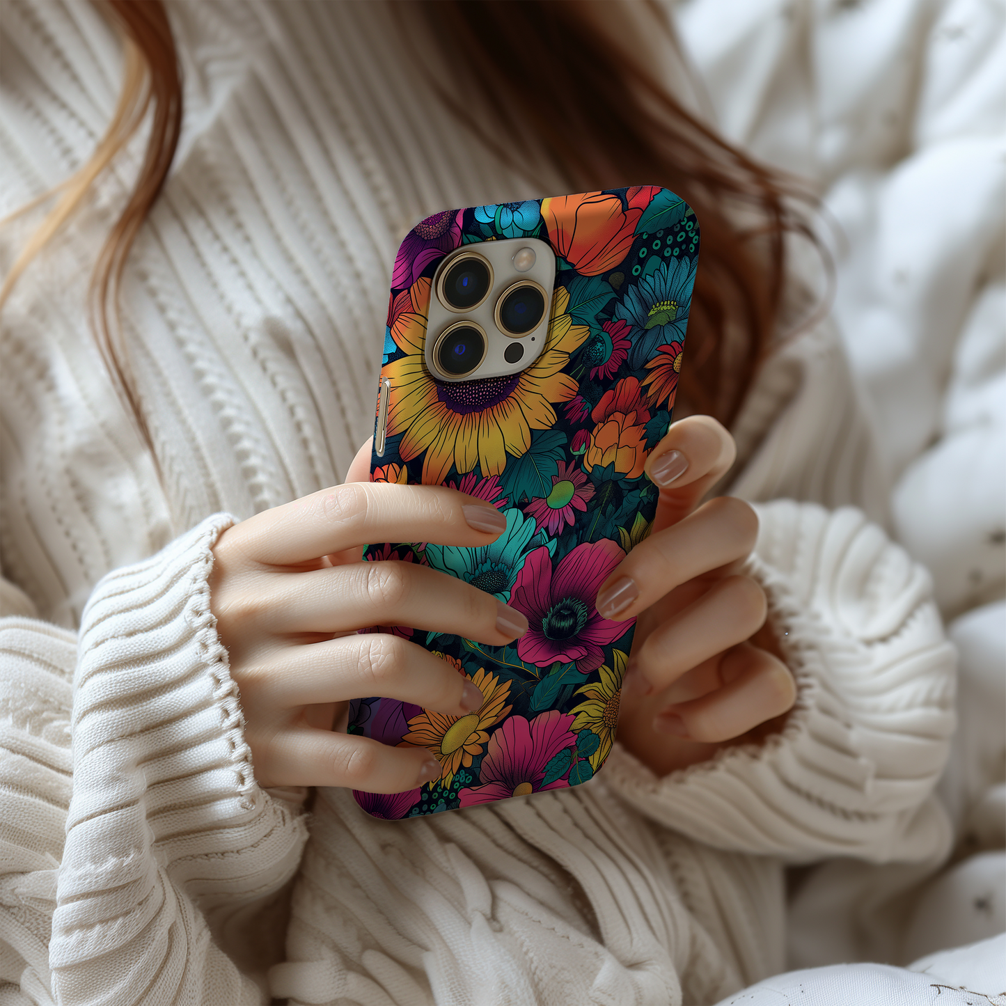 Retro 60s & 70s Floral Phone Case – Groovy Blooms with Modern Protection