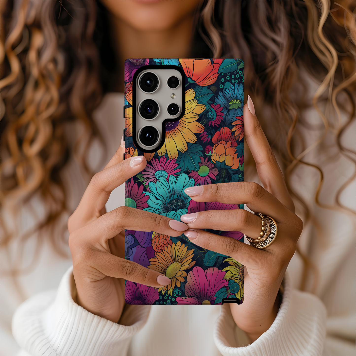 Retro 60s & 70s Floral Phone Case – Groovy Blooms with Modern Protection