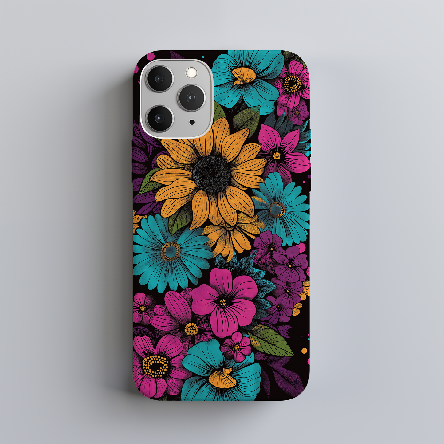 Retro 60s & 70s Floral Phone Case – Groovy Blooms with Modern Protection