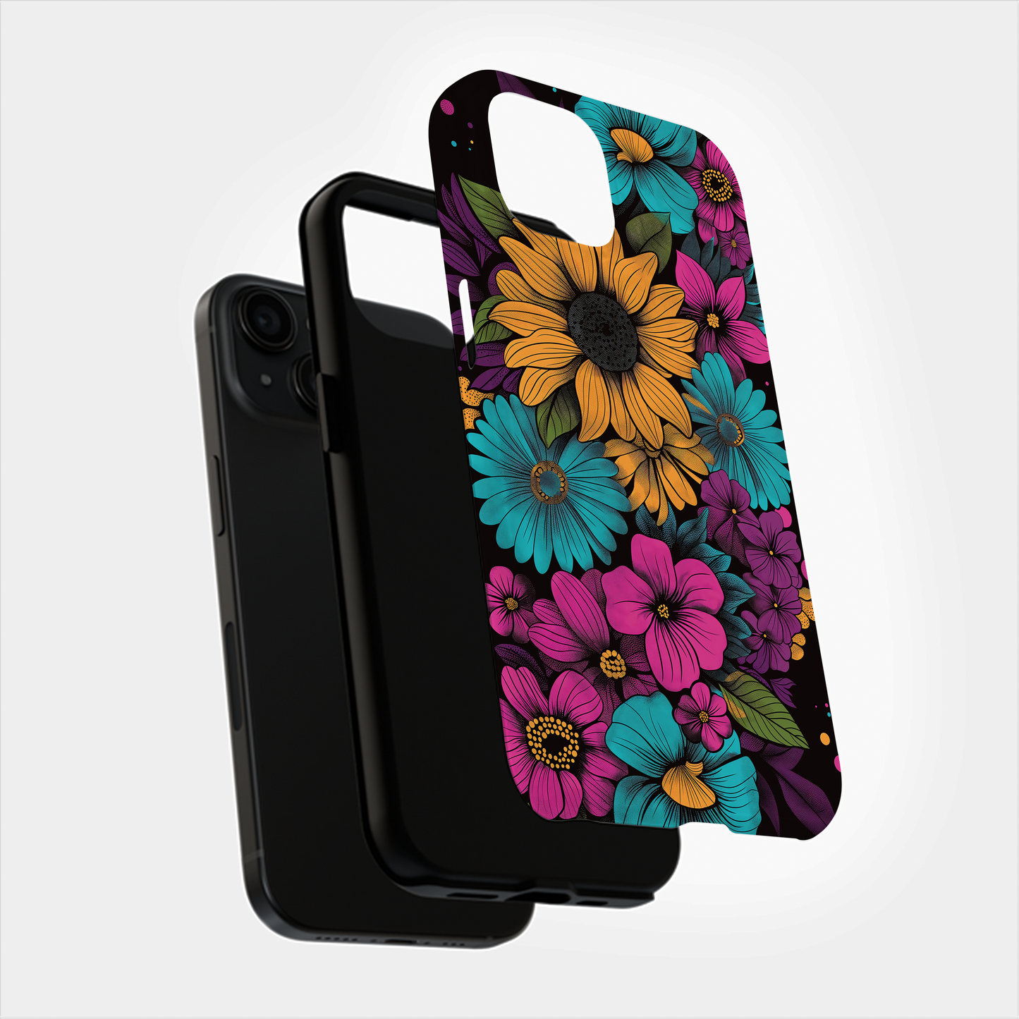 Retro 60s & 70s Floral Phone Case – Groovy Blooms with Modern Protection