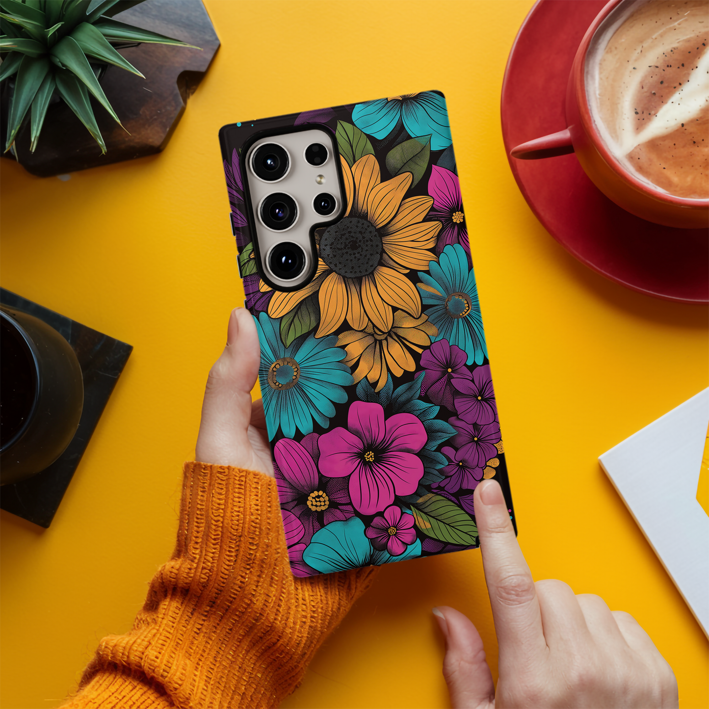 Retro 60s & 70s Floral Phone Case – Groovy Blooms with Modern Protection