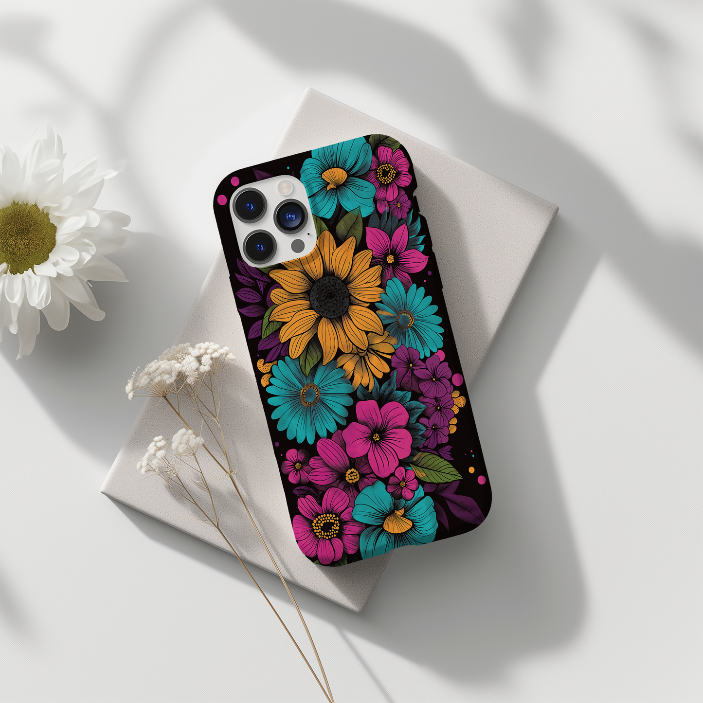 Retro 60s & 70s Floral Phone Case – Groovy Blooms with Modern Protection