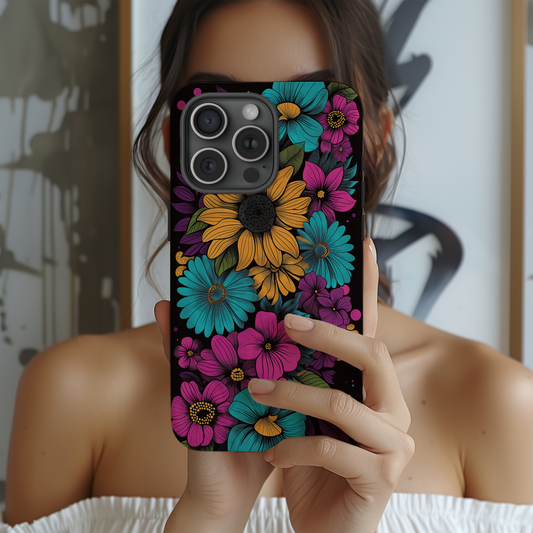 Retro 60s & 70s Floral Phone Case – Groovy Blooms with Modern Protection