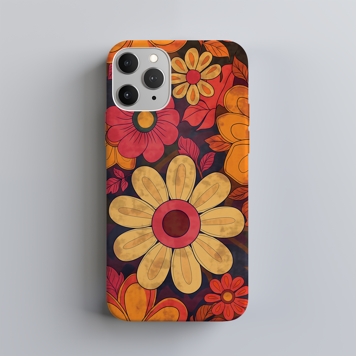 Retro 60s & 70s Floral Phone Case – Groovy Blooms with Modern Protection