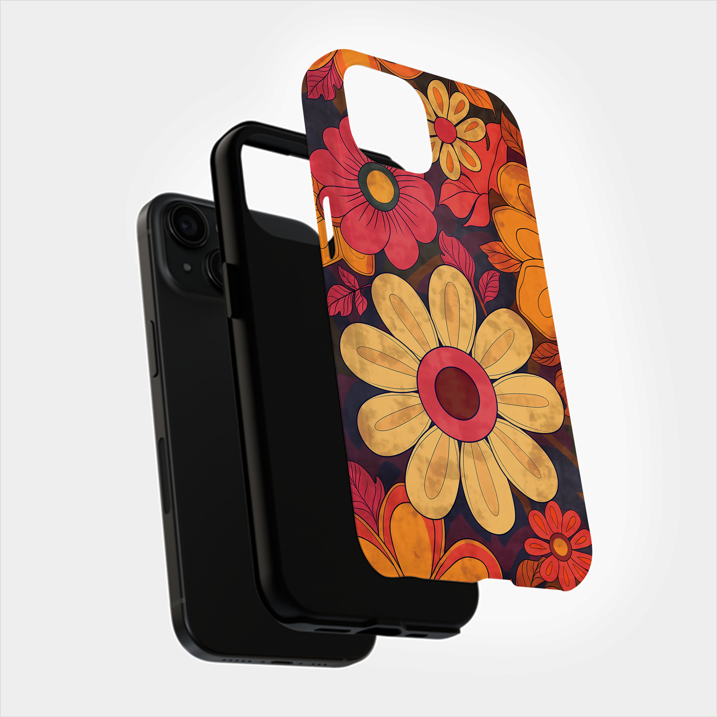 Retro 60s & 70s Floral Phone Case – Groovy Blooms with Modern Protection