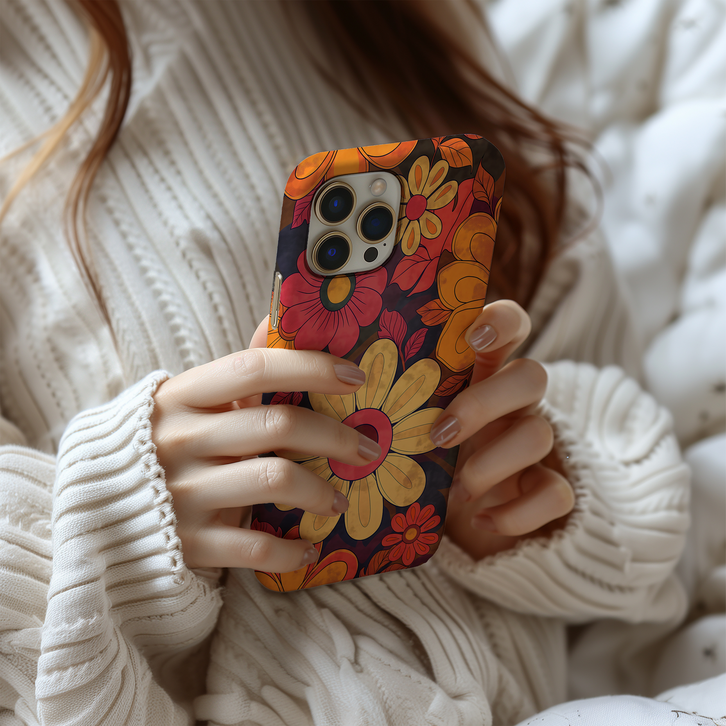 Retro 60s & 70s Floral Phone Case – Groovy Blooms with Modern Protection